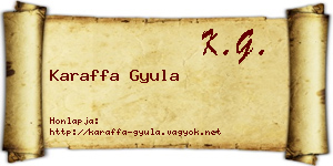 Karaffa Gyula névjegykártya