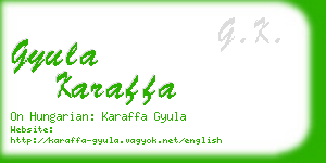 gyula karaffa business card